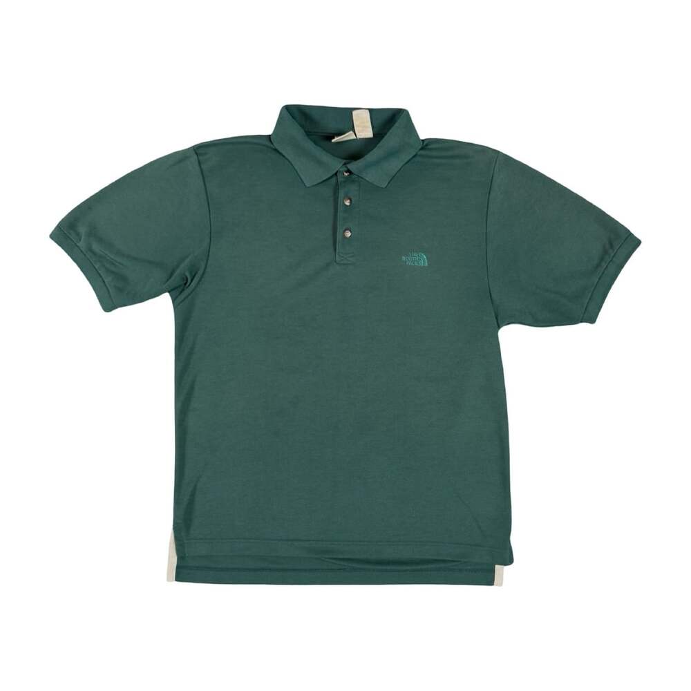 The North Face Men’s Green Solid Knit Logo Polo Shirt Short Sleeve Size M